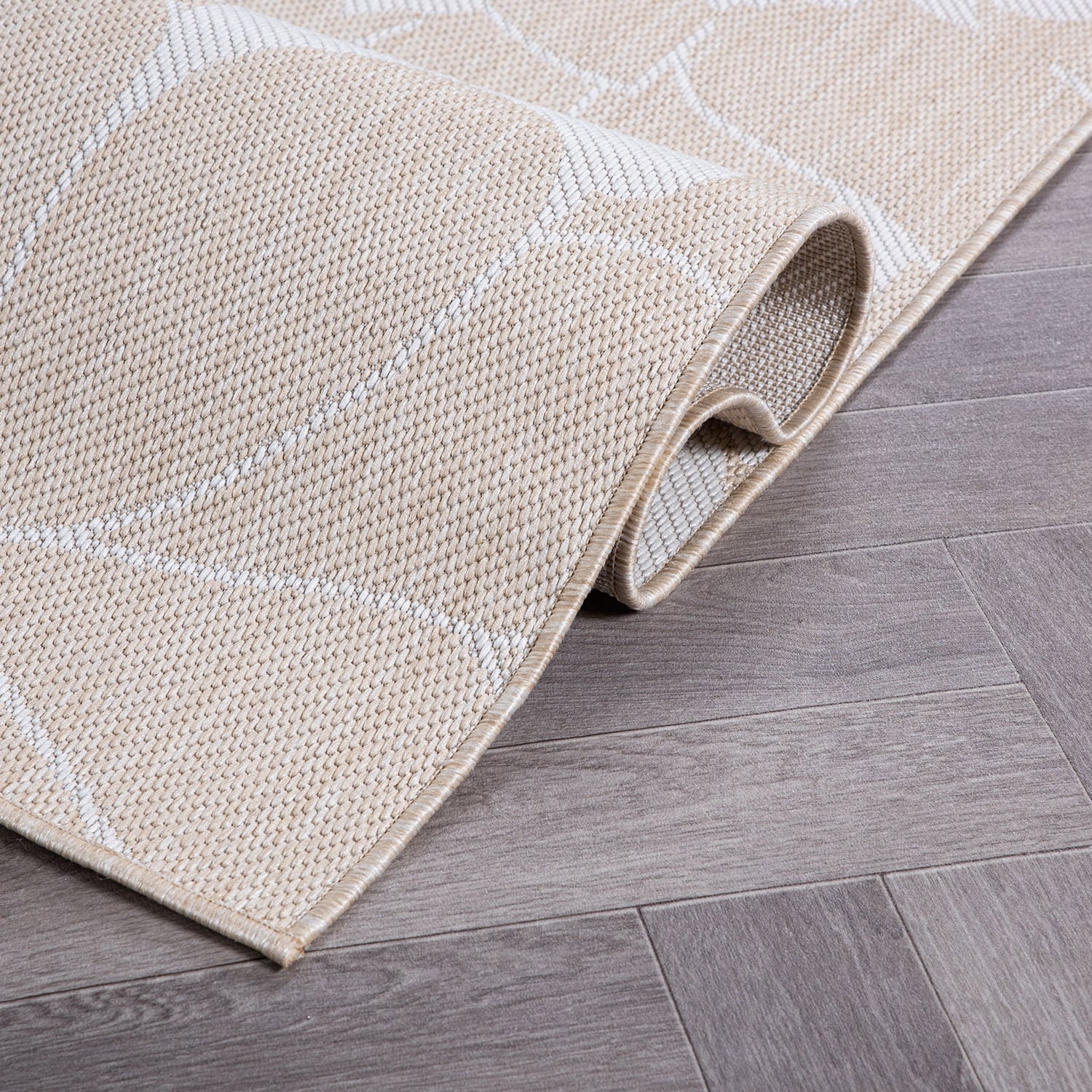 Tapis d'intérieur/extérieur texturé à motif floral moderne World Rug Gallery