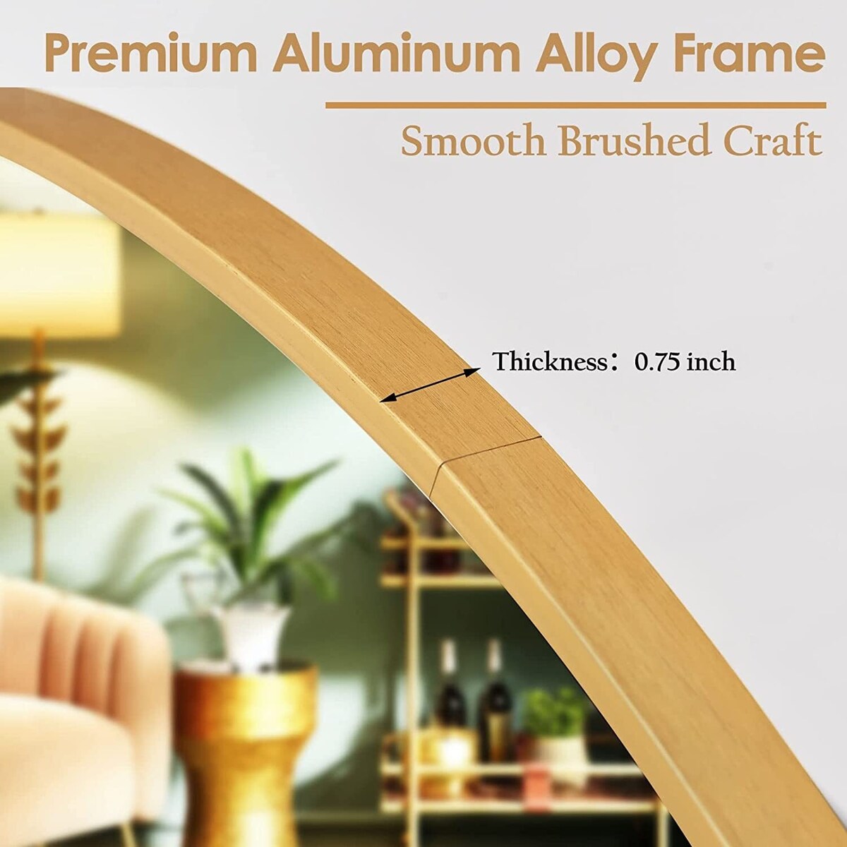 Miroir rond mural de salle de bain YVANLA avec cadre en métal