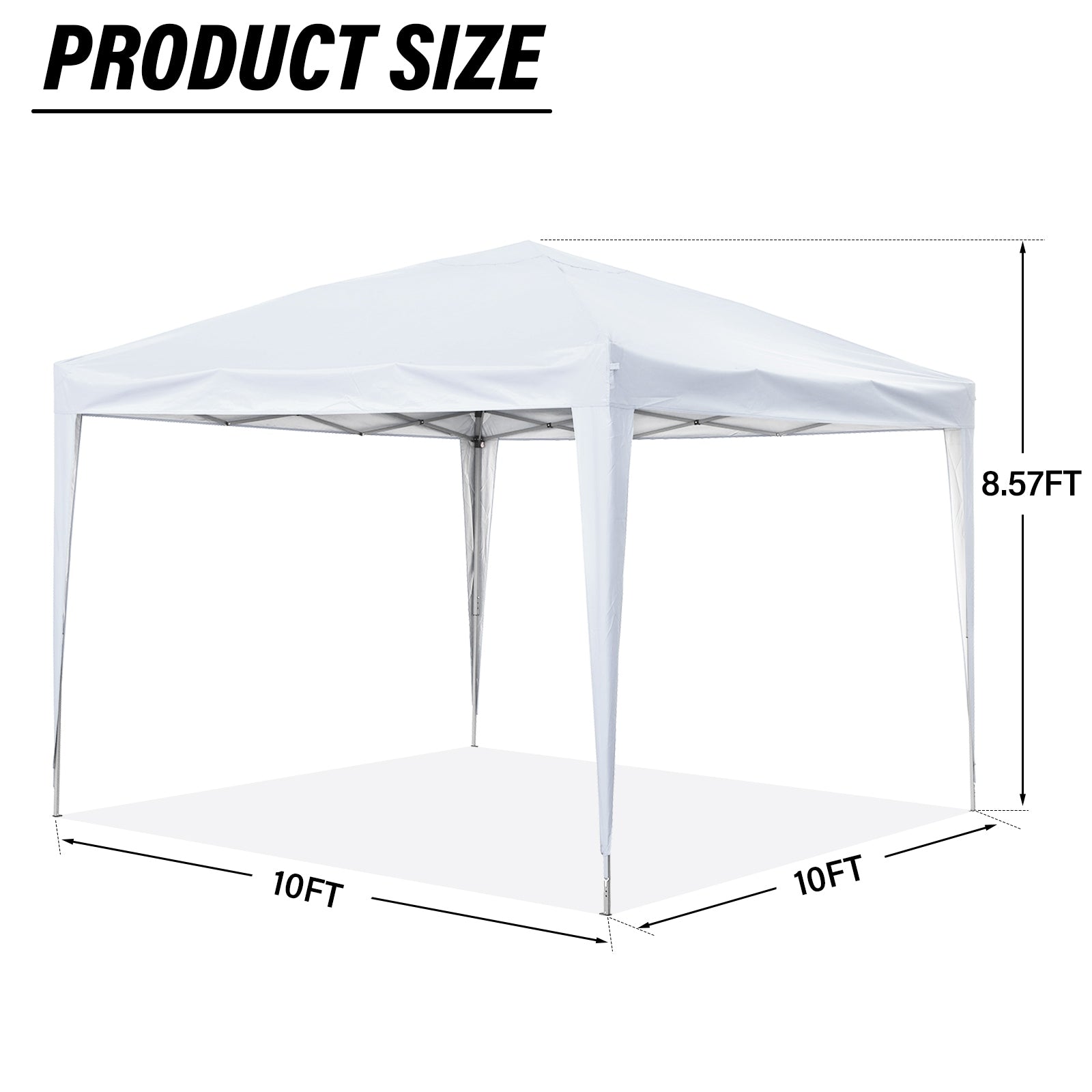 Tente de jardin pop-up Zenova 10' x 10' pour extérieur, tonnelle, fête, mariage