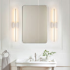 Applique murale linéaire moderne à 1 ampoule, noire/dorée/nickel, à LED, à intensité variable, pour salle de bain