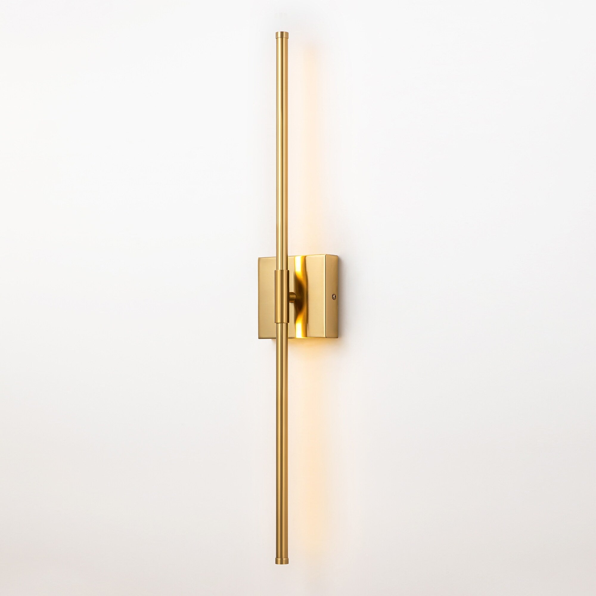 Applique murale linéaire moderne à 1 ampoule, noire/dorée/nickel, à LED, à intensité variable, pour salle de bain