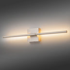 Applique murale linéaire moderne à 1 ampoule, noire/dorée/nickel, à LED, à intensité variable, pour salle de bain