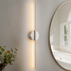 Applique murale linéaire moderne à 1 ampoule, noire/dorée/nickel, à LED, à intensité variable, pour salle de bain