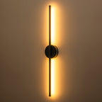 Applique murale linéaire moderne à 1 ampoule, noire/dorée/nickel, à LED, à intensité variable, pour salle de bain