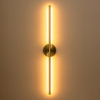 Applique murale linéaire moderne à 1 ampoule, noire/dorée/nickel, à LED, à intensité variable, pour salle de bain