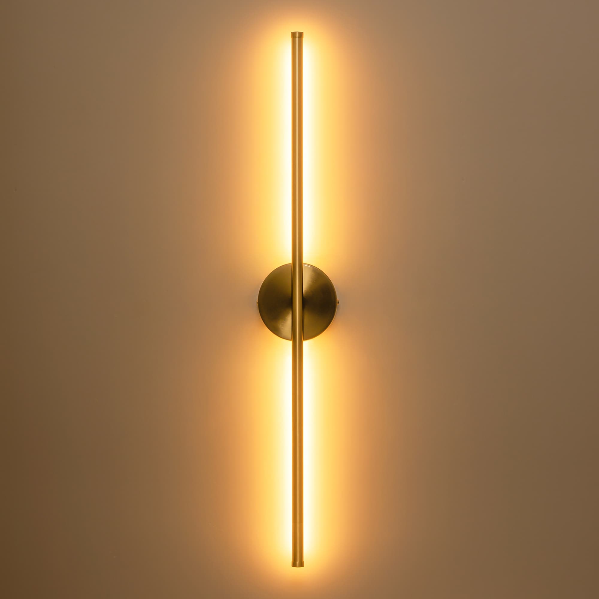 Applique murale linéaire moderne à 1 ampoule, noire/dorée/nickel, à LED, à intensité variable, pour salle de bain