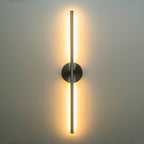 Applique murale linéaire moderne à 1 ampoule, noire/dorée/nickel, à LED, à intensité variable, pour salle de bain