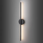 Applique murale linéaire moderne à 1 ampoule, noire/dorée/nickel, à LED, à intensité variable, pour salle de bain
