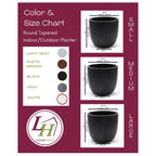 Jardinière ronde conique en MgO, pour l'intérieur et l'extérieur