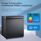 Congélateur coffre de 1,8 pi³ avec panier amovible, vidange par le bas, thermostat à 7 niveaux, conception autonome pour maison et appartement