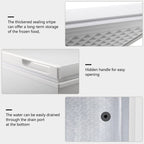 Congélateur coffre de 1,8 pi³ avec panier amovible, vidange par le bas, thermostat à 7 niveaux, conception autonome pour maison et appartement