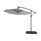 Parasol de terrasse éclairé à énergie solaire de 3 m avec pied