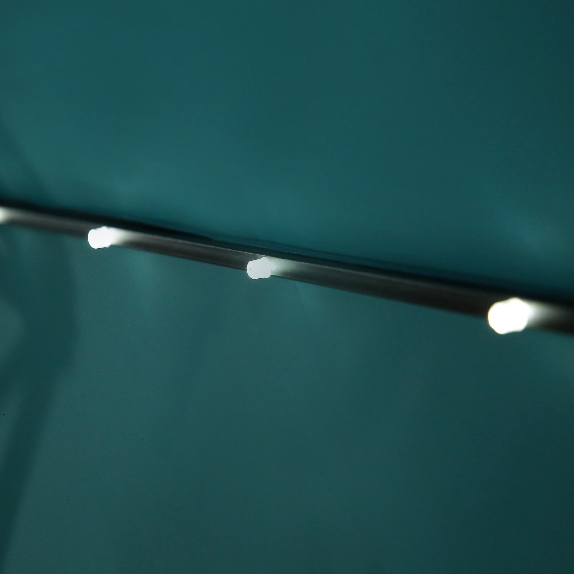 Parasol de terrasse éclairé à énergie solaire de 3 m avec pied