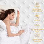 Matelas hybride en mousse à mémoire de forme et à ressorts de 10 pouces