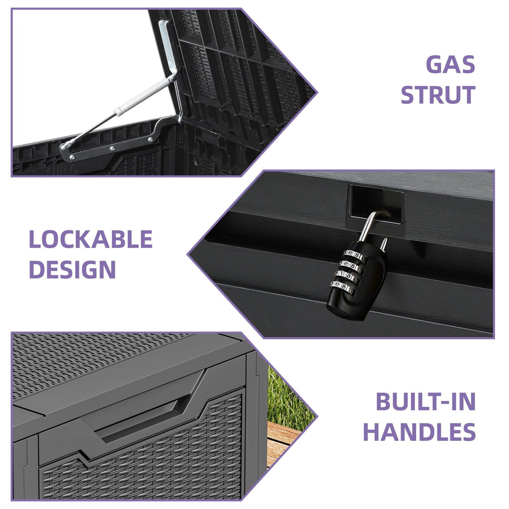 Coffre de rangement extérieur étanche de 100 gallons - N/A