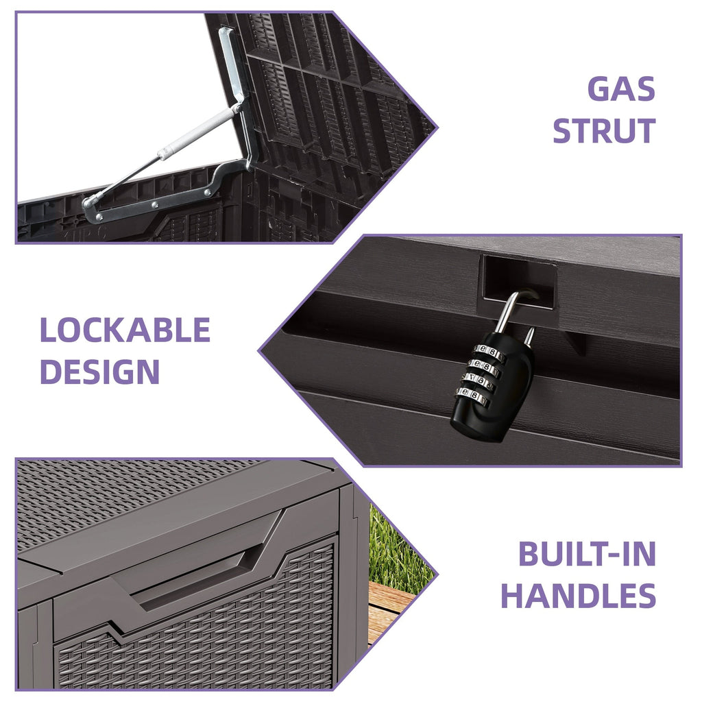 Coffre de rangement extérieur étanche de 100 gallons - N/A