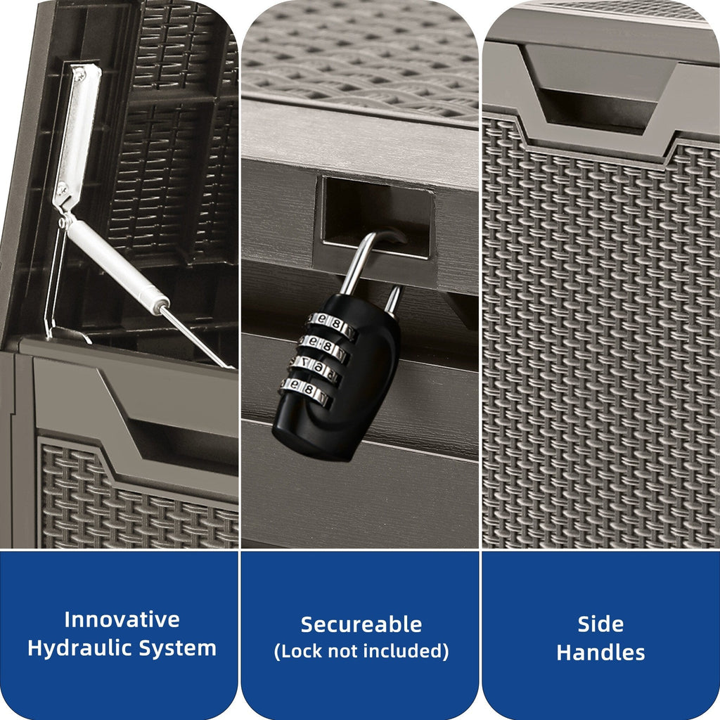 Coffre de rangement extérieur étanche de 100 gallons - N/A