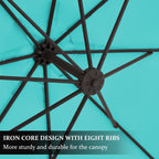 Parasol déporté suspendu à manivelle en acier de 10 pieds