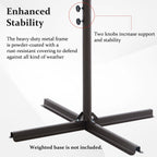 Parasol déporté suspendu à manivelle en acier de 10 pieds