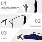 Parasol déporté suspendu à manivelle en acier de 10 pieds