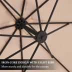 Parasol déporté suspendu à manivelle en acier de 10 pieds