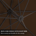 Parasol déporté suspendu à manivelle en acier de 10 pieds