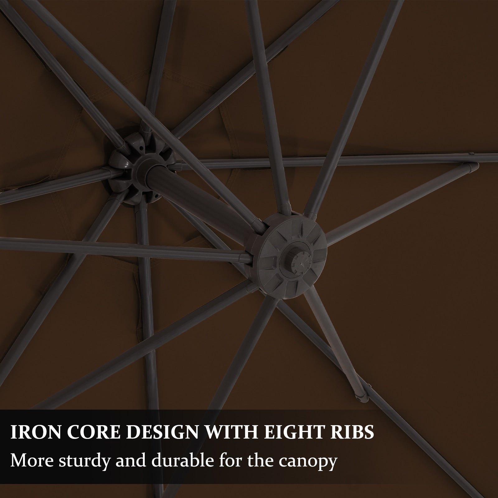 Parasol déporté suspendu à manivelle en acier de 10 pieds