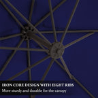 Parasol déporté suspendu à manivelle en acier de 10 pieds