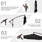 Parasol déporté suspendu à manivelle en acier de 10 pieds