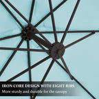 Parasol déporté suspendu à manivelle en acier de 10 pieds