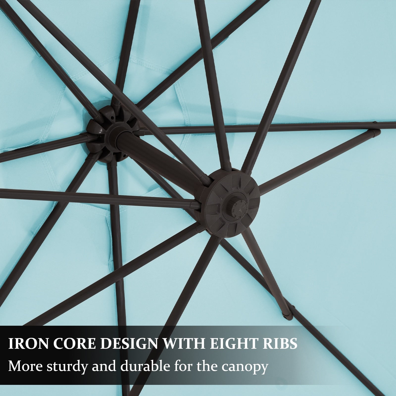 Parasol déporté suspendu à manivelle en acier de 10 pieds