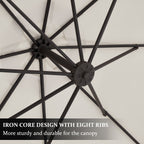 Parasol déporté suspendu à manivelle en acier de 10 pieds