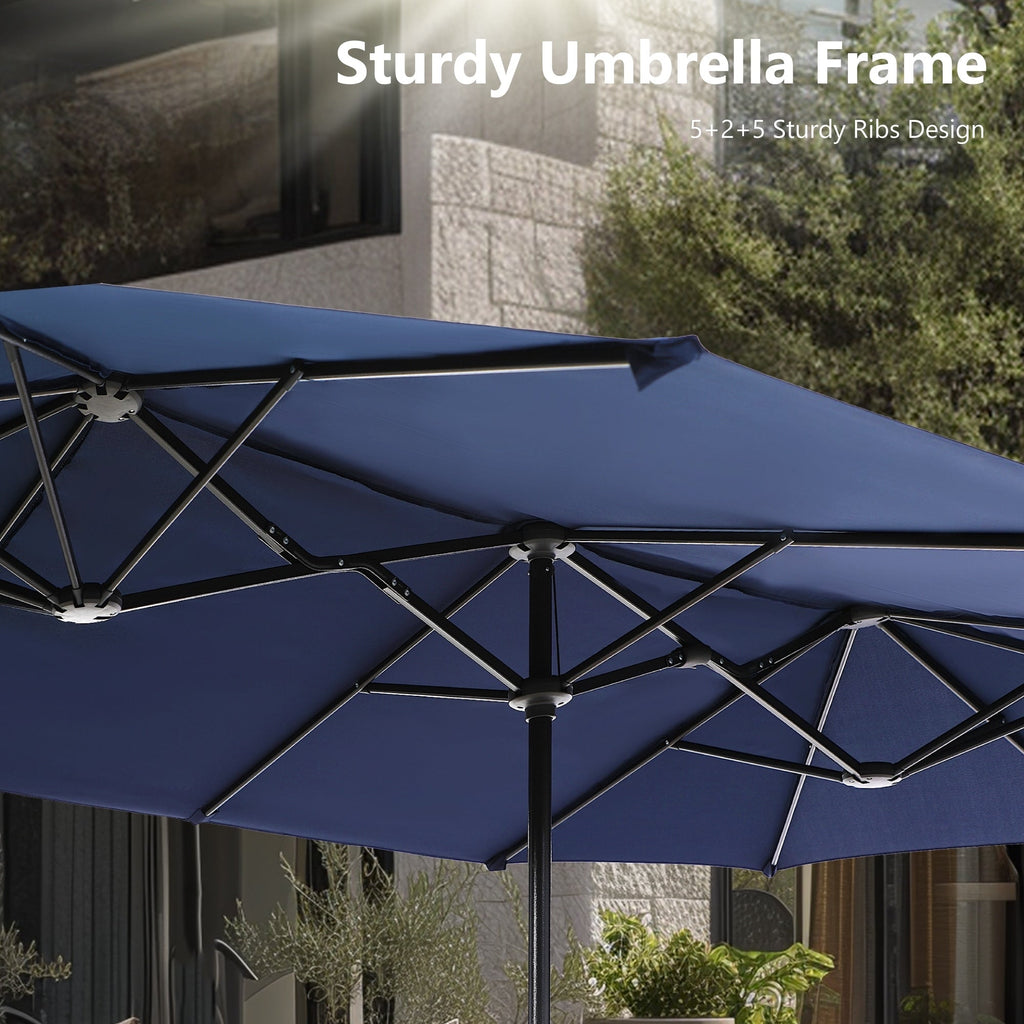 Parasol de patio double face MAISON ARTS de 13 pieds extra large avec manivelle