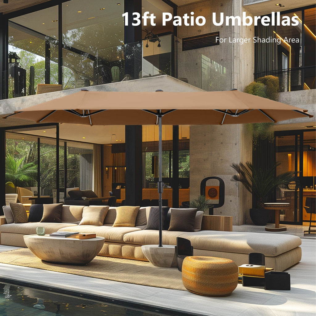 Parasol de patio double face MAISON ARTS de 13 pieds extra large avec manivelle