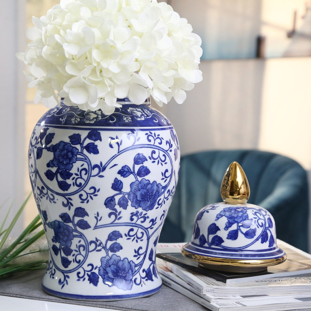 Pot Temple éclectique à motifs Sagebrook Home avec couvercle