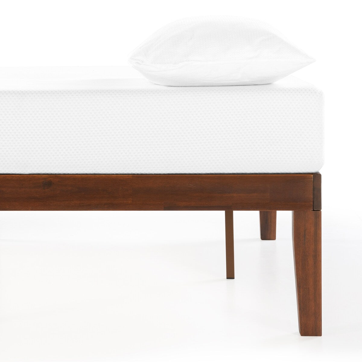 Cadre de lit plateforme classique en bois massif de 16 pouces, disponible en plusieurs finitions