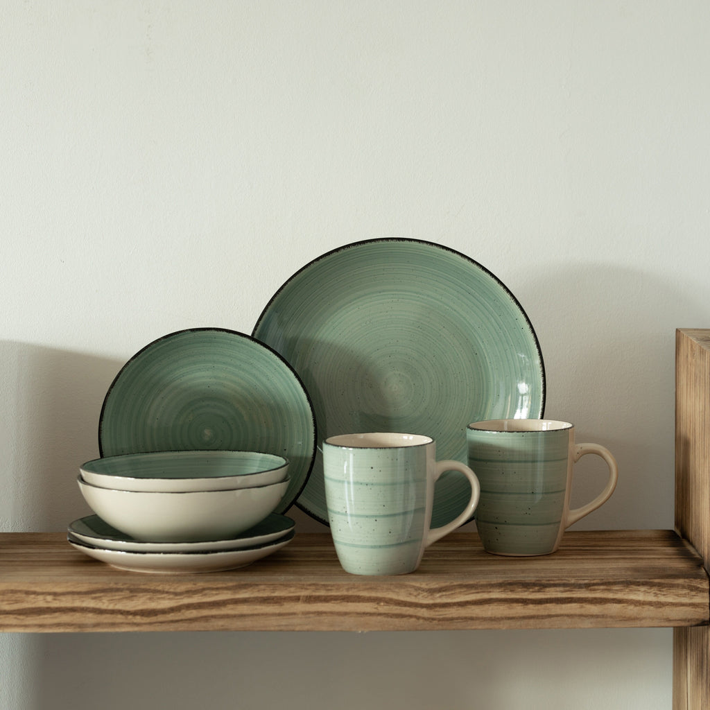 Service de vaisselle Dinewares Spin Wash, tasses, assiettes et bols à salade et à dîner, vaisselle de haute qualité