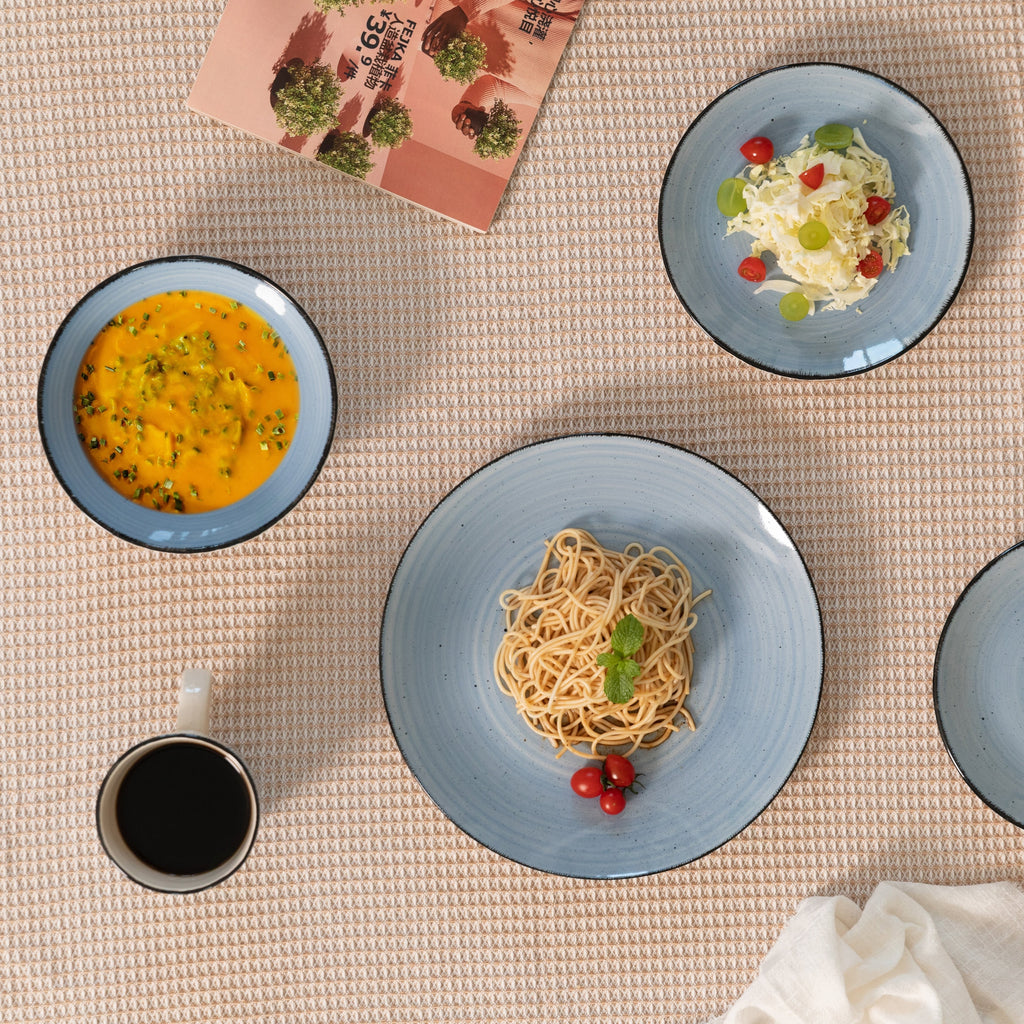 Service de vaisselle Dinewares Spin Wash, tasses, assiettes et bols à salade et à dîner, vaisselle de haute qualité