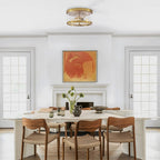 Plafonnier encastré à 2 lumières en verre transparent avec cadre en métal