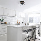 Plafonnier encastré à 2 lumières en verre transparent avec cadre en métal