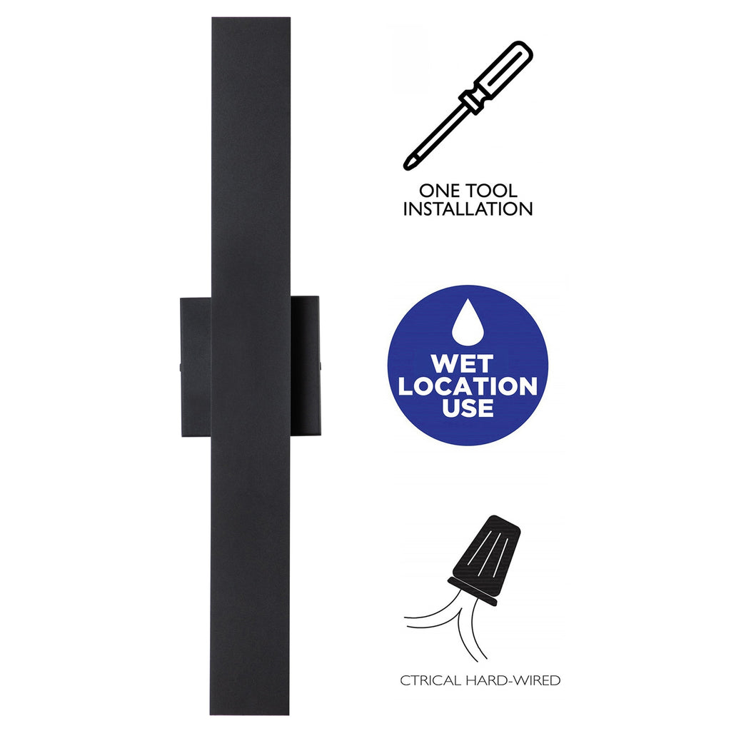 Applique murale d'extérieur à 2 lumières C Cattleya en aluminium noir mat à LED