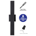 Applique murale d'extérieur à 2 lumières C Cattleya en aluminium noir mat à LED