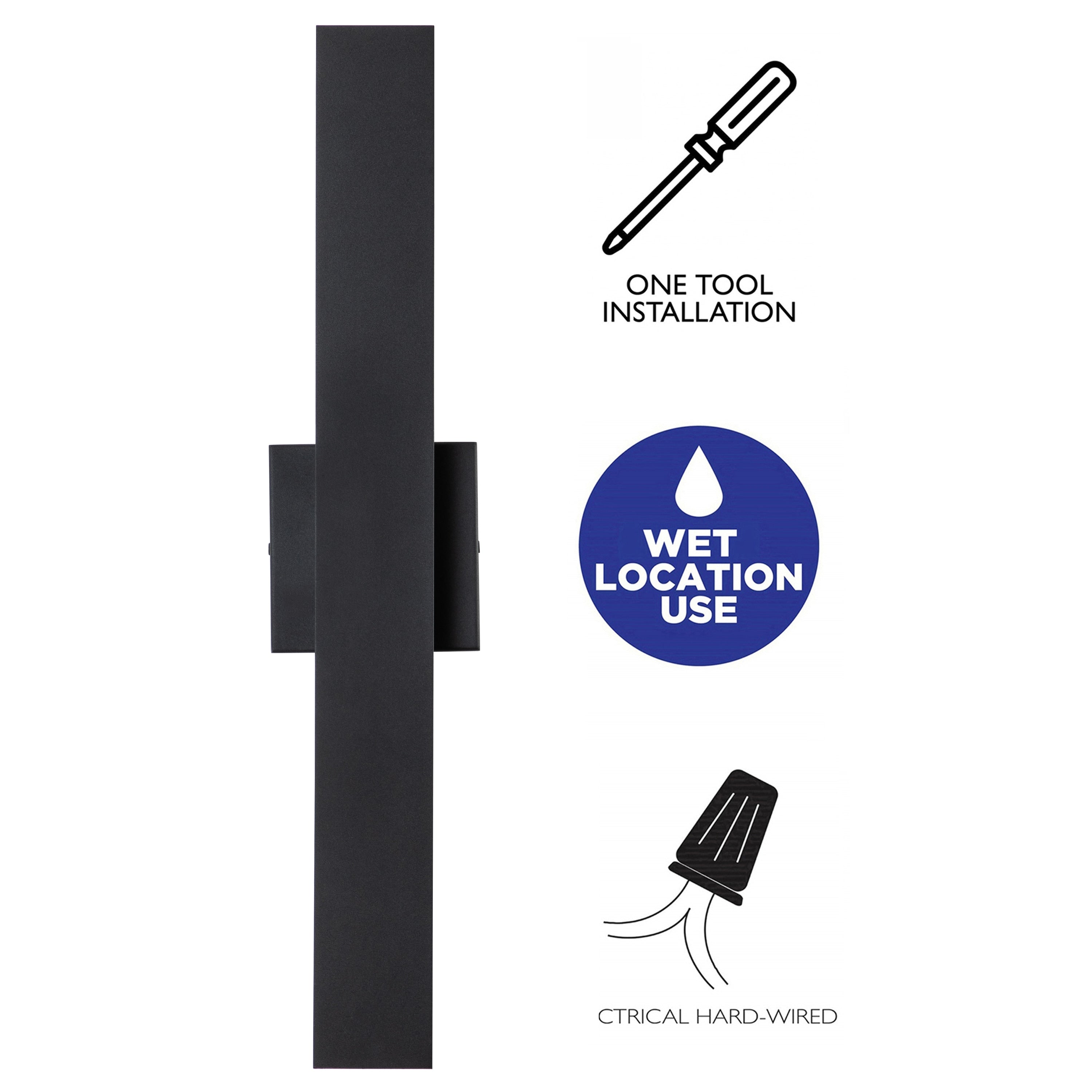 Applique murale d'extérieur à 2 lumières C Cattleya en aluminium noir mat à LED