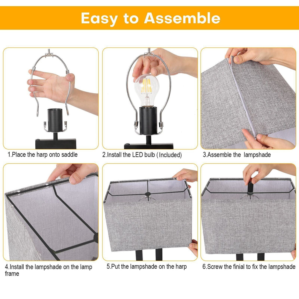 Ensemble de 22 lampes de table USB grises à commande tactile