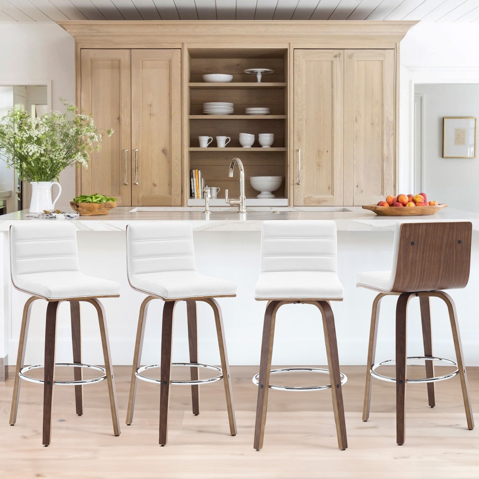 Tabourets de bar/comptoir pivotants en similicuir 26/29, lot de 2/3