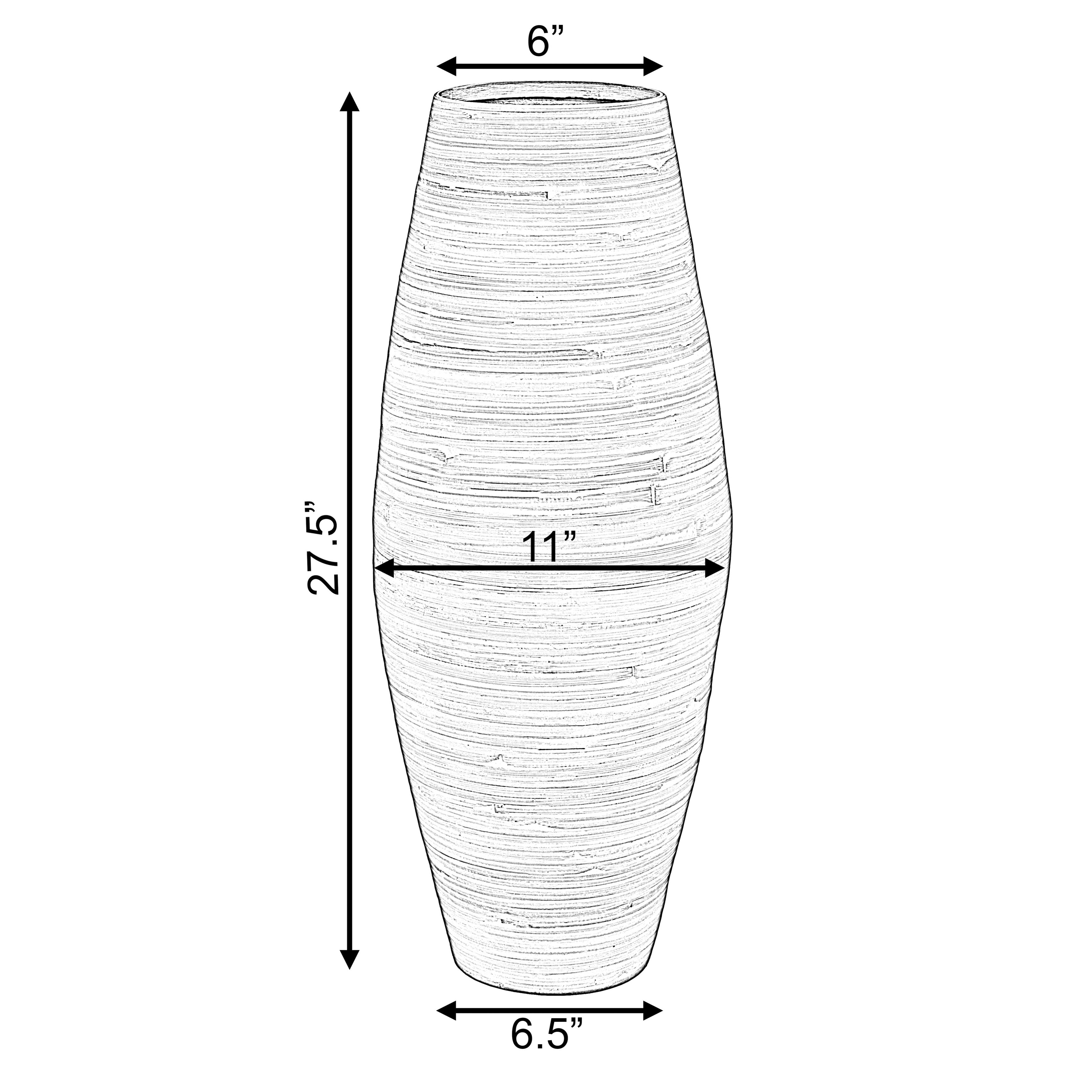 Vase de sol cylindrique en bambou de grande taille, décoratif pour halls d'hôtel et spas, idéal pour le salon ou le couloir.
