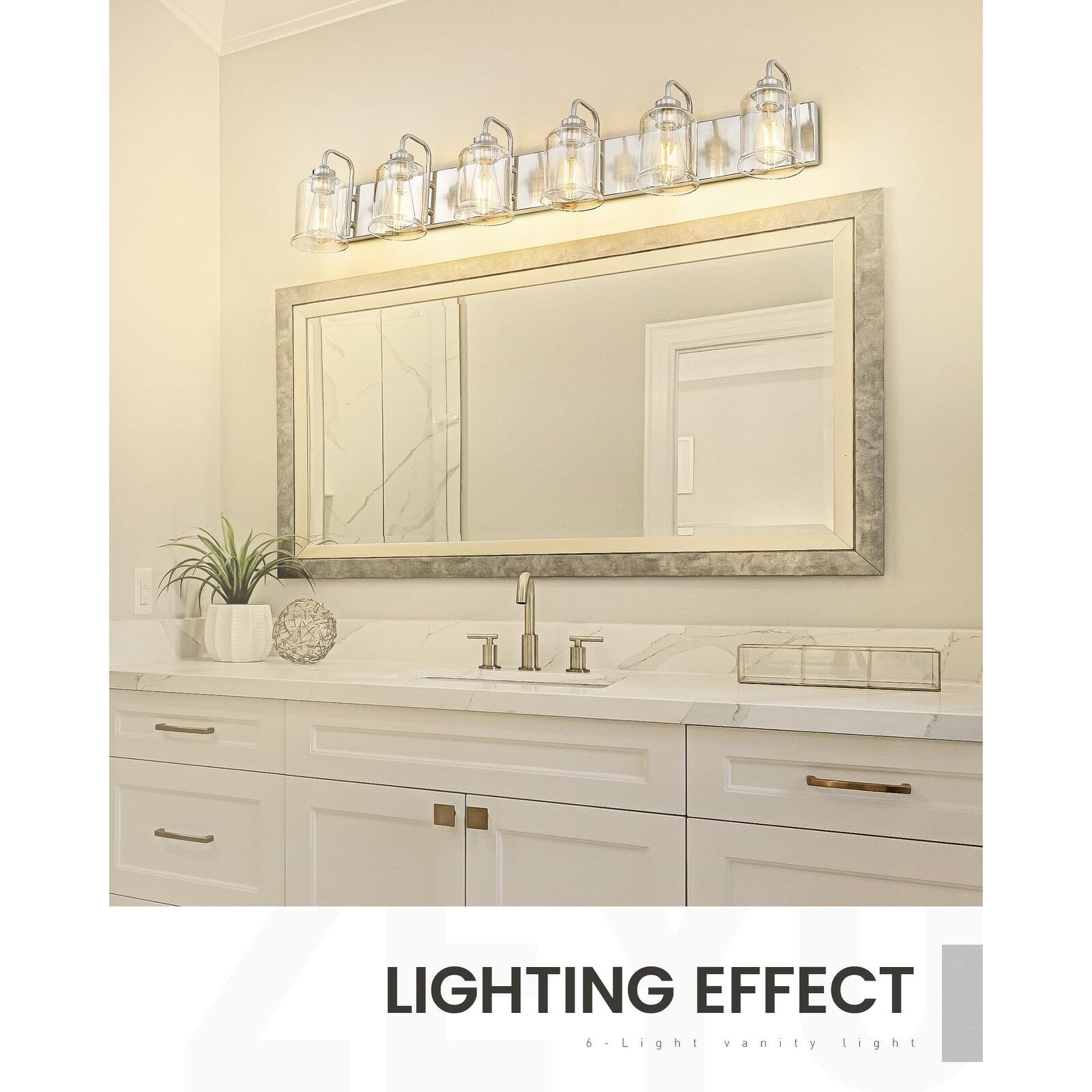 Éclairage de vanité moderne à 3, 4, 5 ou 6 lumières pour miroir de salle de bain