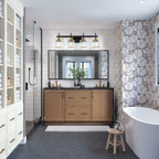 Luminaires de salle de bain modernes à 3, 4 ou 5 lumières en cristal à intensité variable, pour miroir