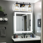 Luminaires de salle de bain modernes à 3, 4 ou 5 lumières en cristal à intensité variable, pour miroir