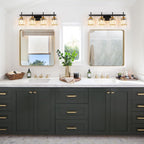 Luminaires de salle de bain modernes à 3, 4 ou 5 lumières en cristal à intensité variable, pour miroir